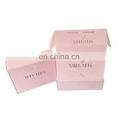 Pink Paper Corrugated Mailer Shoe Box Cardboard Mailbox Packing Transport Shipping Box for Sweater Dress False Eyelash photo-2
