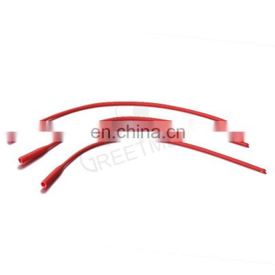 Factory price medical disposable red latex urethral catheter