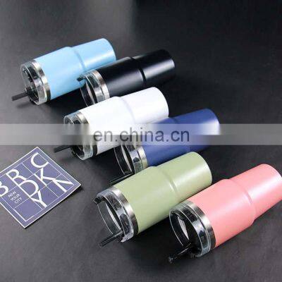 Metal Stainless Steel Insulated Vaccumm Travel Mug Tumbler With Straw and Handle for Coffee and Beer photo-3