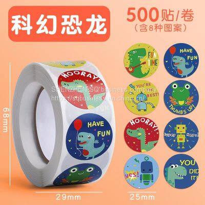 500pcs/roll Stickers School Encouraging Stickers Children Inspirational Kindergarten Primary School Little Cute Animal Labels photo-4