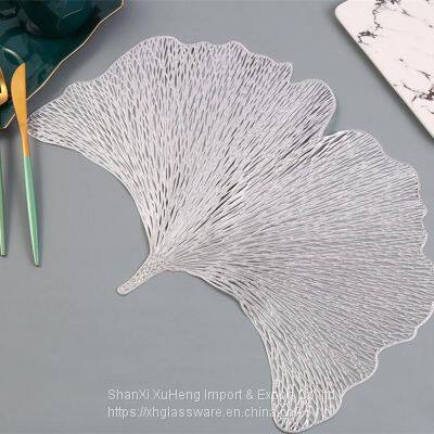 Professional Factory Made PVC Eco-Friendly Tree Shape Luxury Golden Place Mat photo-2