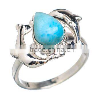 Rare Larimar 925 Sterling Silver Ring Ring,925 sterling silver jewelry wholesale,JEWELRY EXPORTER