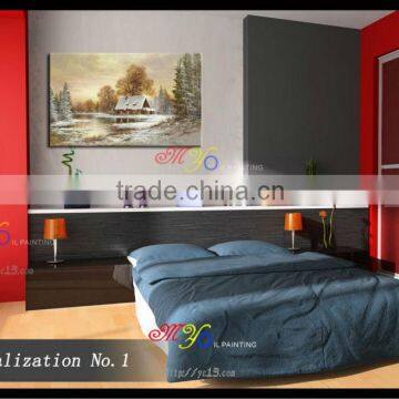 Beautiful Winter Scene Oil Painting on Canvas New Design PL-701 photo-3