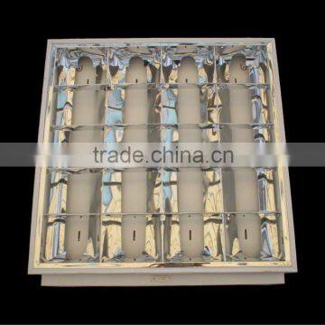T8 Louver fitting 4X20W with white base and border reflector