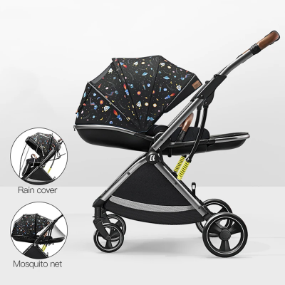 Aluminum Frame Lightweight Baby Pram Eggshell Backrest Baby Stroller for Children