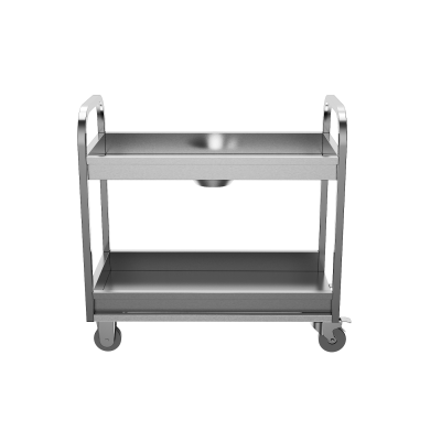 Ergonomic S/S Trolley With Adjustable Handle Height for Hotels and Restaurants