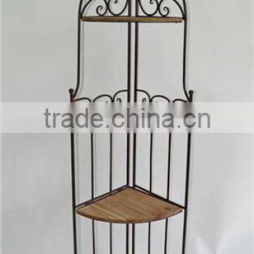 4 Tier Wooden Corner Shelf Rack