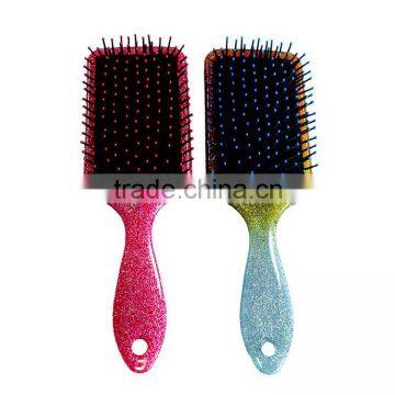 Nylon boar bristle cushion paddle hair brush