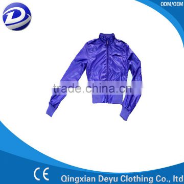 PU leather women windproof jacket