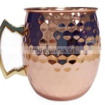 18oz /500ml Copper tisan Barrel Hammered Copper Moscow Mule Mug/Copper Mug                        
                                                Quality Choice