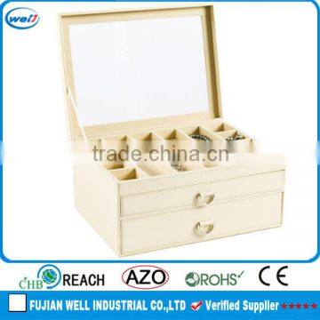 Elegant white leather jewelry boxes turkey