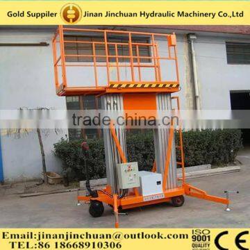 8m hydraulic aluminum alloy double mast lift platform/ aerial man working platform lift