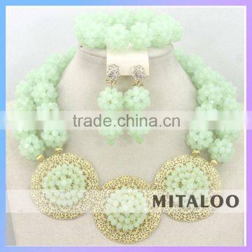 Mitaloo Graceful African Costume Jewelry Sets Pink African Beaded Necklace Sets MT0002