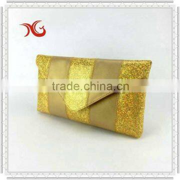 2015 fashion gold glitter Lady cluth bag
