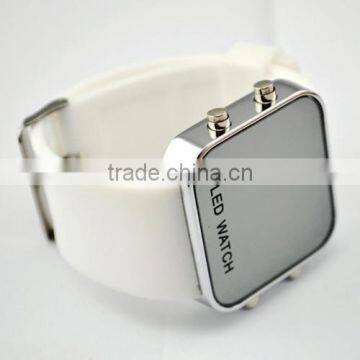 Stylish strap square led silicone jelly watch