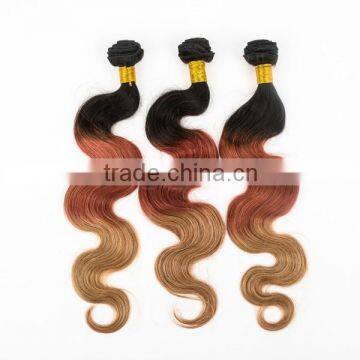 Body wave three different color hair weaves sew in human hair weave ombre hair brazilian ombre weave hair