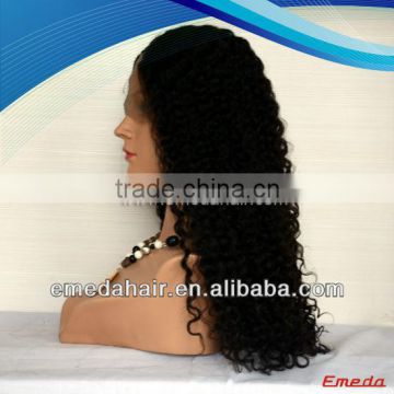 Bleached curly Natural Looking Virgin Brazilian cheap human hair full lace wig 30 inch lace wig