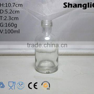 High Quality 100ml Clear Round Glass Essential Oil Bottle