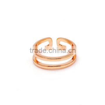 Fahsion Minimalist 2 Layered Rose Gold Rhodium Plated Cuff Wrap Band Rings