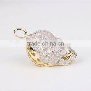 Fashion Hip Pop Skull Pendant OEM Brass or Silver Micro Setting AAA White Zircon