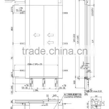 Elevators Parts Two Panels Side Opening Landing Doors in the Car photo-2