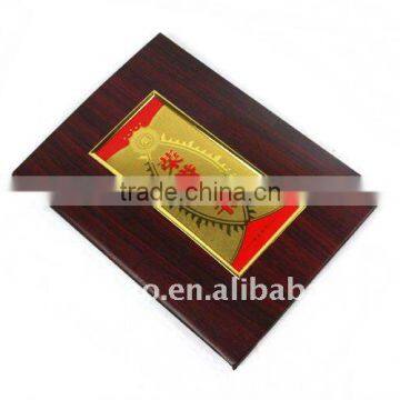 Wood Pattern Art Paper Gold Foil Stamping Logo Honor Certificate Holer