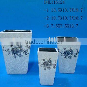 Ceramic crackleware flower pot