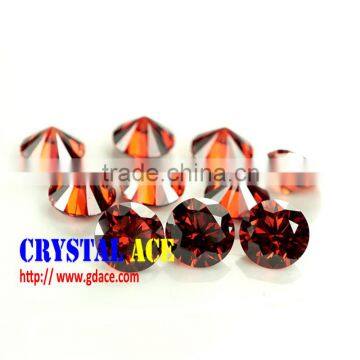 3mm Orange artificial CZ zircon stone for female wedding rings in China factory direct sale