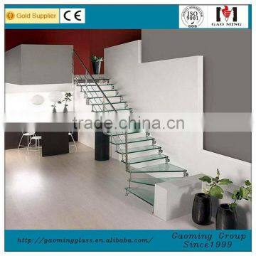 Laminated Safety Glass for Stairs,Tempered Glass Panels Stairs,Glass Stairs