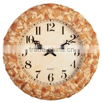 Large Garden Decorations Rattan Design Polyresin Digital Clock