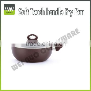 Aluminum Soft touch handle Fry Pan W/ Glass lid