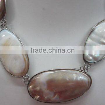 Natural Shell Bead Pendant Polished Nugget With Copper Fitting photo-2