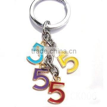 number metal keychain