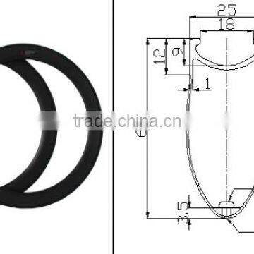 25mm Wide U Shape Carbon Rims 60mm 32h Clincher Road Rims Cerchi Carbonio photo-6