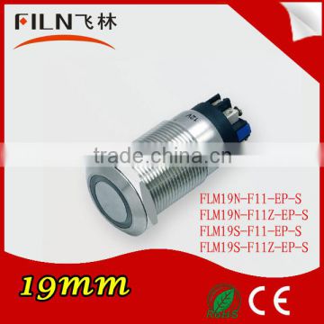 FLM19SS-F11-EP-S 19mm Stainless 24v green led metal momentary screw terminal high quality push button switches