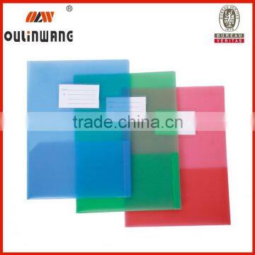 Transparent plastic conference file folder with pockets