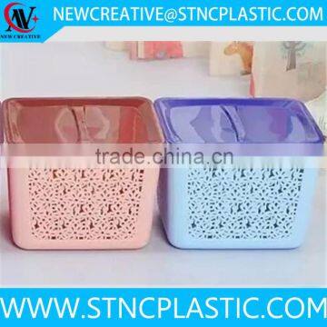 storage basket with lid plastic square shaped