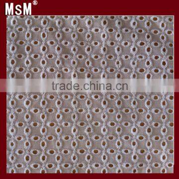 Hot !!! Newest Design White Cotton Lace Fabric