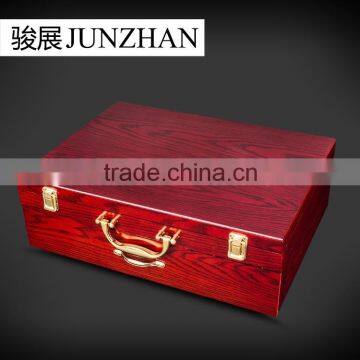 Junzhan Stainless Steel 84pcs flatware sets in red wooden box, directly factory