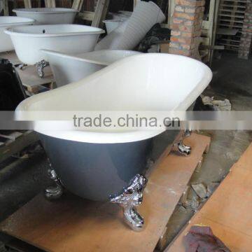 72" Cast Iron Double Slipper Classic Bathroom Soaking Bath W/o Drillings photo-3