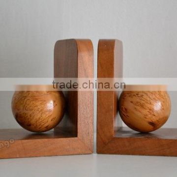 Bookends, Wooden Ball Bookends, Decorative Bookends