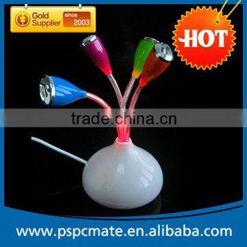 flower vase usb 2.0 hub,4 port usb hub with status led light in flower vase shape hub
