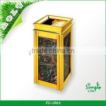 Golden Polish Steel Square Trashbin