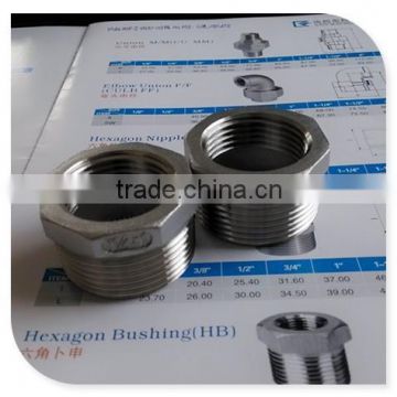 150# 304 stainless steel hexagon bushing with inside and outside thread