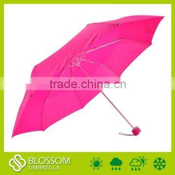 Pink folding umbrella with case