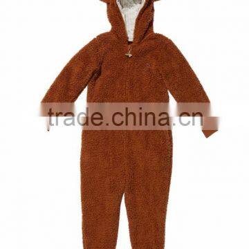 Wholesale Warm Cartoon Bear Onesie With Pockets For Kids