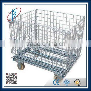 Zinc coated cargo metal storage cage with wheels cart