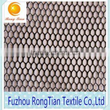 Wholesale polyester tricot black hexagonal mesh lining fabric for backpacks