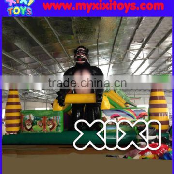 2016 Gorilla jungle inflatable bouncer for kids, amusement park inflatable playground for children