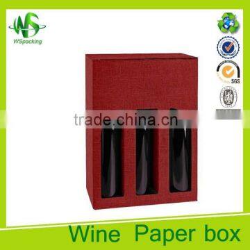 Three bottle cheap gift box for red wine bottle made in China